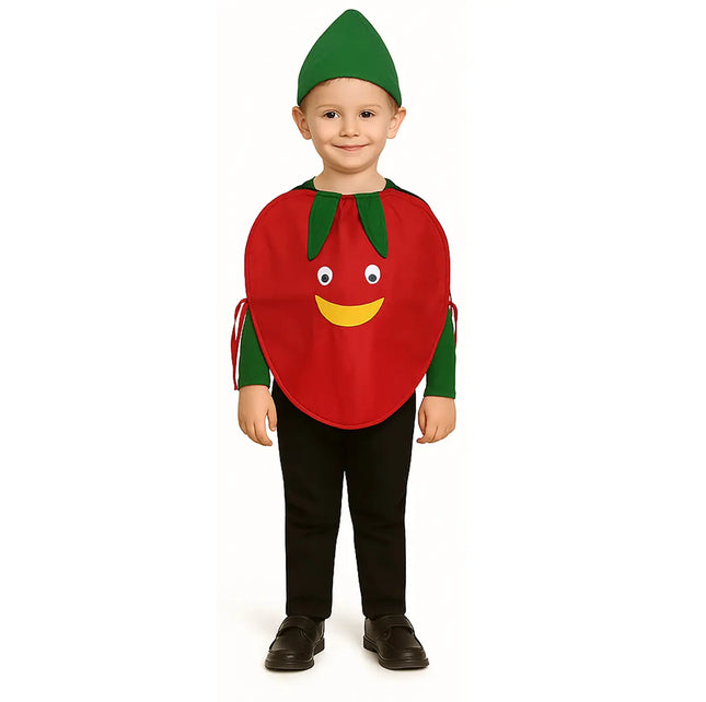 FancyDressWale Cherry Fruit Costume with Green Jumpsuit for Kids | Fancy Dress for School Competitions, Fruit Day & Stage Shows (2–10 Years) fancydresswale.com