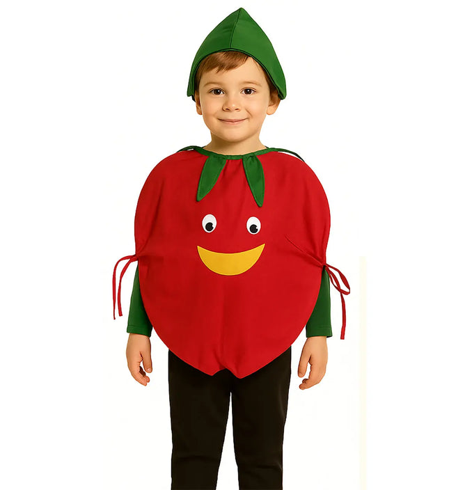 FancyDressWale Pomegranate Fruit Costume with Green Jumpsuit for Kids | Fancy Dress for School Competitions, Fruit Day & Stage Shows (2–10 Years) Fancydresswale