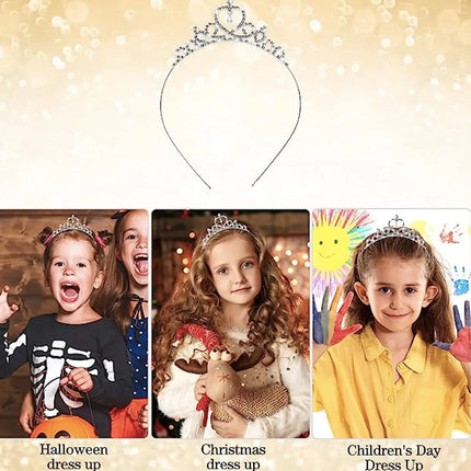 FancyDressWale Tiara Rhinestone Headband Hair Accessories with Silver Princess Crown for Birthday, Festive Decorations, Women, Girls, Bridal, Wedding, Hair Bands, and Jewellery fancydresswale.com