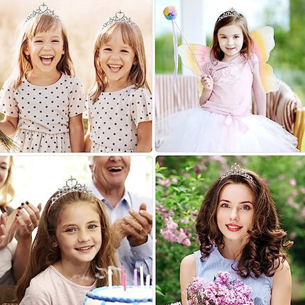 FancyDressWale Tiara Rhinestone Headband Hair Accessories with Silver Princess Crown for Birthday, Festive Decorations, Women, Girls, Bridal, Wedding, Hair Bands, and Jewellery fancydresswale.com