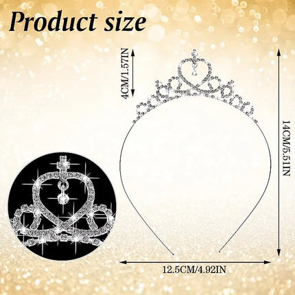 FancyDressWale Tiara Rhinestone Headband Hair Accessories with Silver Princess Crown for Birthday, Festive Decorations, Women, Girls, Bridal, Wedding, Hair Bands, and Jewellery fancydresswale.com