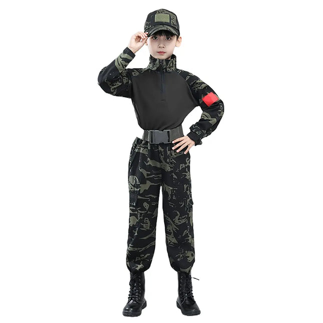 Fancydresswale Army Costume for all age groups High-Quality Camouflage Costume with Cap & Belt (Exclusive Collection) (Copy) fancydresswale.com