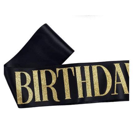 Fancydresswale Birthday Headbands Satin Sash and Tiara Birthday Crown for Girls Women Party Supplies- Rose Gold Crown Black Sash- Birthday Girl fancydresswale.com