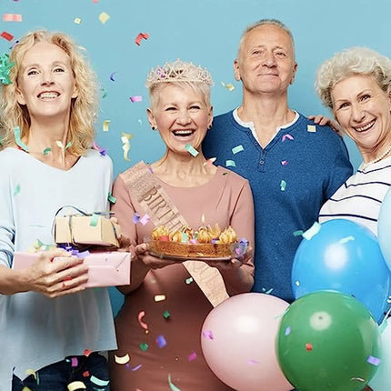 Fancydresswale Birthday Headbands Satin Sash and Tiara Birthday Crown for Girls Women Party Supplies- Rose Gold Crown and Sash- Birthday Queen fancydresswale.com