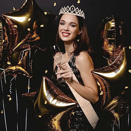 Fancydresswale Birthday Headbands Satin Sash and Tiara Birthday Crown for Girls Women Party Supplies- Rose Gold Crown and Sash- Birthday Queen fancydresswale.com