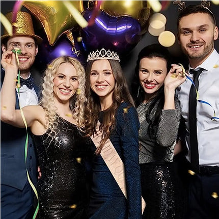 Fancydresswale Birthday Headbands Satin Sash and Tiara Birthday Crown for Girls Women Party Supplies- Rose Gold Crown and Sash- Birthday Queen fancydresswale.com