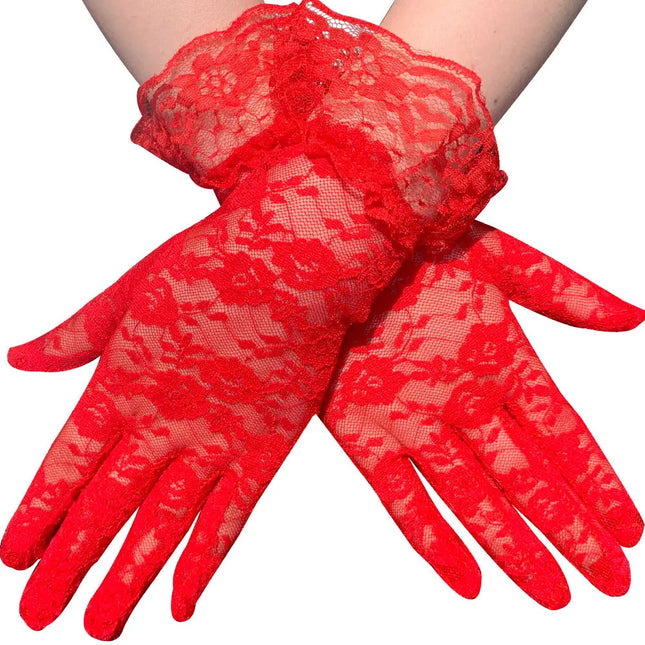 Fancydresswale  Lace Gloves Women Elegant Gloves Bridal Lace Gloves Floral Pattern Lace Gloves for Wedding Dress Evening Dress fancydresswale.com