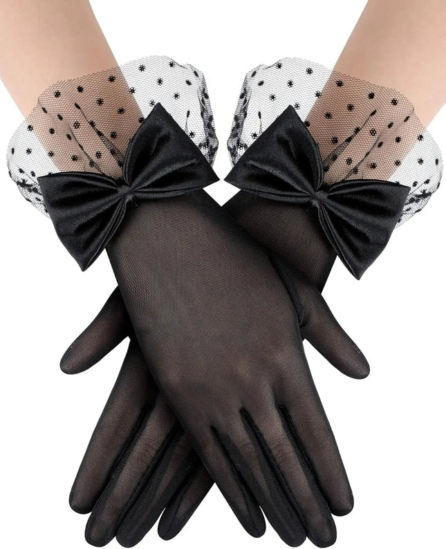 Fancydresswale Lace Wrist-Length Gloves for Women – Elegant Formal, Ceremonial & Evening Party gloves for girls Fancydresswale.com