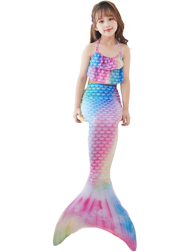 Fancydresswale Mermaid swimming dress for Girls with large fin option- Neon fancydresswale.com