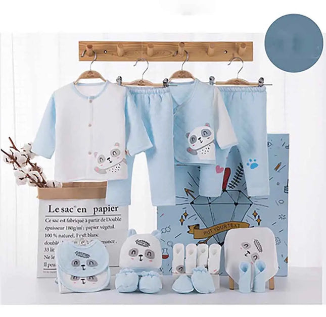 Fancydresswale Newborn Gift set for Baby boys and baby Girls | 18 piece newborn cloths and accessories set | Fits newborn to 12 months, Blue fancydresswale.com