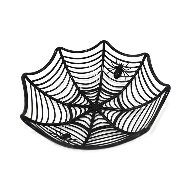 Fancydresswale Spider Web Fruit Plate Halloween Decoration – Plastic Candy & Biscuit Bowl for Home, Living Room, and Party Supplies Fancydresswale
