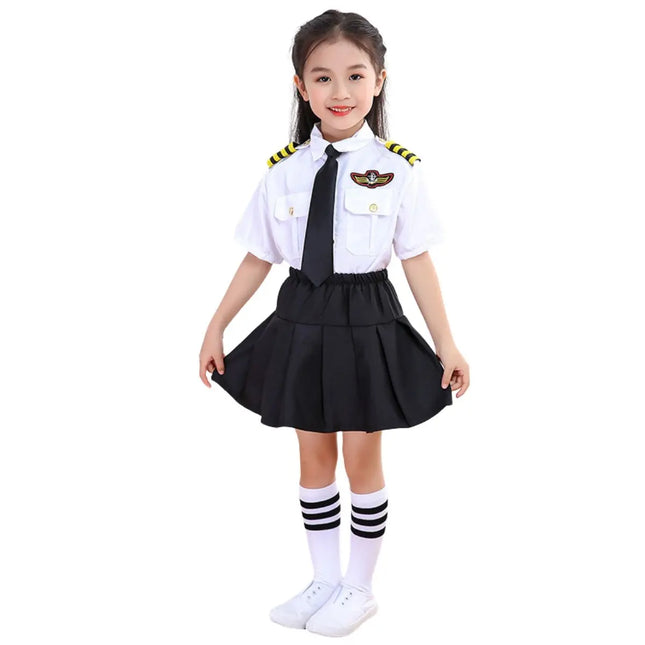Fancydresswale pilot dress for girls - Top, Skirt , Tie, Batch and socks fancydresswale.com