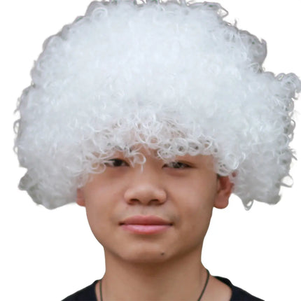 Fancydresswale white Wig Colorful Unisex Party Prop Wigs for Kids and Adults- White Fancydresswale
