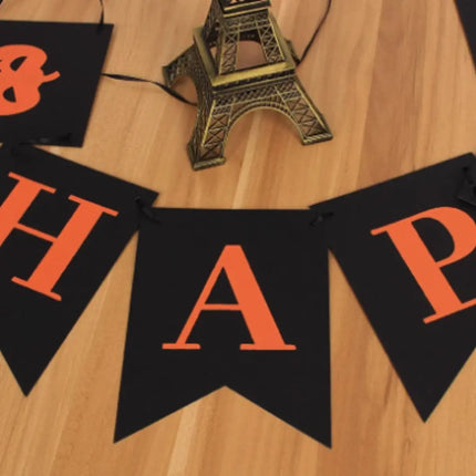 Happy Halloween Decorations Set,Party Props, Pumpkin Banners, Character Cutouts (Fishtail Flag) Fancydresswale