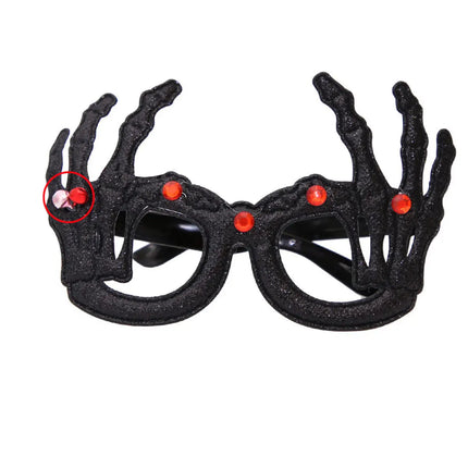 Happy Halloween Novelty Glasses with Pumpkin and Bat Designs, Black and Orange, One size fits everyone Fancydresswale