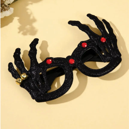 Happy Halloween Novelty Glasses with Pumpkin and Bat Designs, Black and Orange, One size fits everyone Fancydresswale