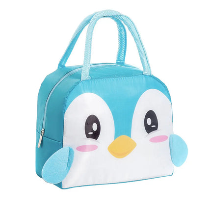 Lunch Box Insulated Bag Soft Leakproof Lunch Bag for Kids Men Women, Durable Thermal Lunch Pail for School Work Office | Fit 6 Cans-Blue Penguin Fancydresswale