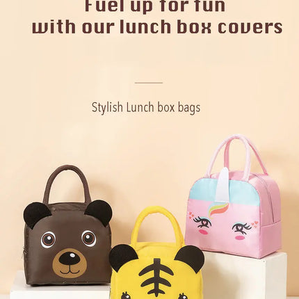 Lunch Box Insulated Bag Soft Leakproof Lunch Bag for Kids Men Women, Durable Thermal Lunch Pail for School Work Office | Fit 6 Cans-Grey Fox Fancydresswale