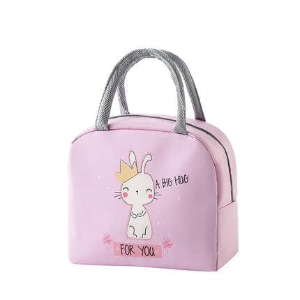 Lunch Box Insulated Bag Soft Leakproof Lunch Bag for Kids Men Women, Durable Thermal Lunch Pail for School Work Office | Fit 6 Cans-Pink Kitten Fancydresswale