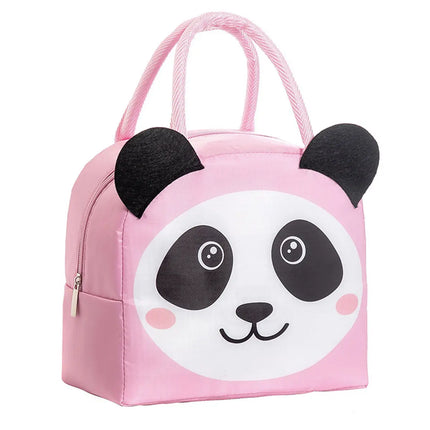 Lunch Box Insulated Bag Soft Leakproof Lunch Bag for Kids Men Women, Durable Thermal Lunch Pail for School Work Office | Fit 6 Cans-Pink Panda Fancydresswale
