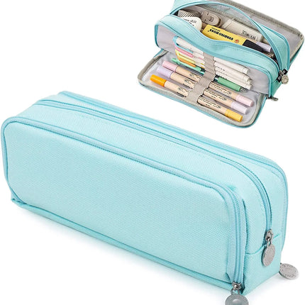 Pencil Box Spacious Case Pouch Perfect for School, College, and Office Use by Teens, Girls, Adults, and Students- Light Blue fancydresswale.com