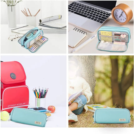 Pencil Box Spacious Case Pouch Perfect for School, College, and Office Use by Teens, Girls, Adults, and Students- Light Blue fancydresswale.com