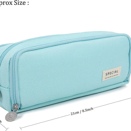 Pencil Box Spacious Case Pouch Perfect for School, College, and Office Use by Teens, Girls, Adults, and Students- Light Blue fancydresswale.com