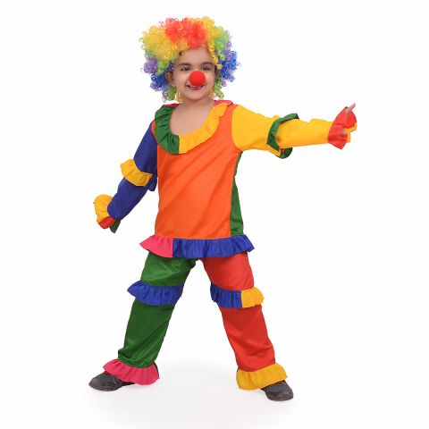 Joker dress for boys and girls with Wig, Nose and Cap