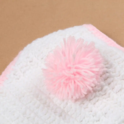 2 Pieces Bunny Photography Prop Set Rabbit Ears Props Outfit Hat Knitted Cute Easter Photo Costume Crochet Knitted rabbit costume accessories fancydresswale.com