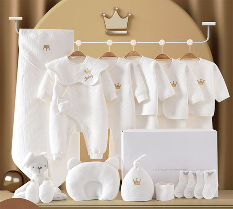 Fancydresswale new born baby gift- White set of 20 dresses & baby accessories