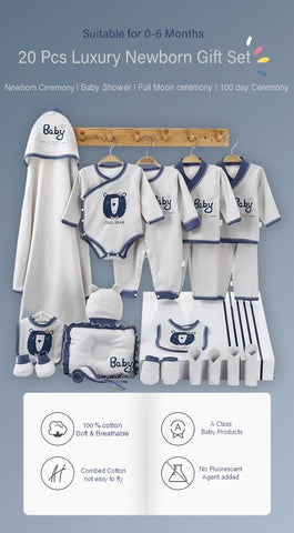 Newborn baby gift pack 20 pcs luxury set-Best gift for newborn baby boy- Blue