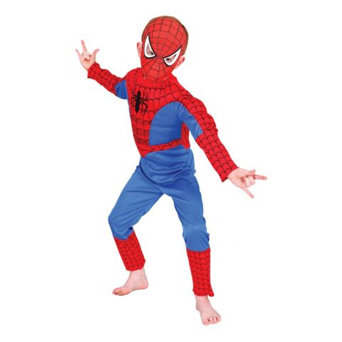 Spiderman dress and Plastic mask with Avengers Captain America Shield and Mask- Ultimate boys Costume and accessory combo