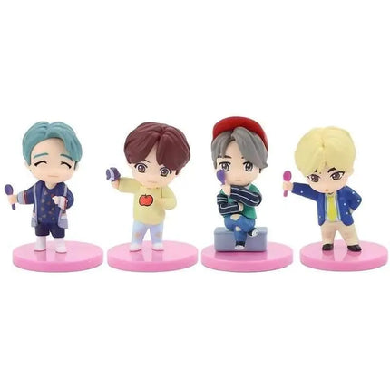 BTS Army  Characters Set of Action Figure Toys and Bangtan Boys Birthday Party Supplies - Set of 7 Pink Base fancydresswale.com
