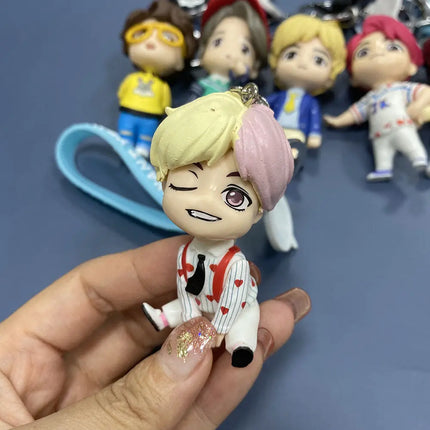 BTS Characters set of Action Figure Toys and Bangtan Boys Birthday Party Supplies - set of 7 (Key Chains) fancydresswale.com