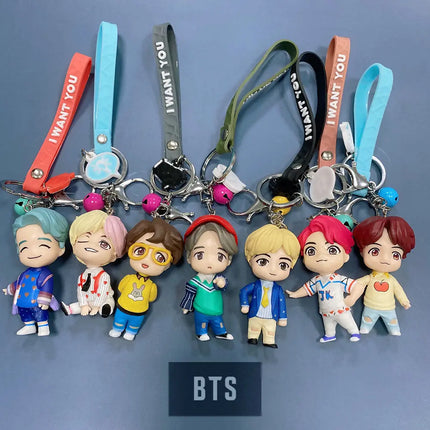 BTS Characters set of Action Figure Toys and Bangtan Boys Birthday Party Supplies - set of 7 (Key Chains) fancydresswale.com