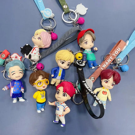 BTS Characters set of Action Figure Toys and Bangtan Boys Birthday Party Supplies - set of 7 (Key Chains) fancydresswale.com