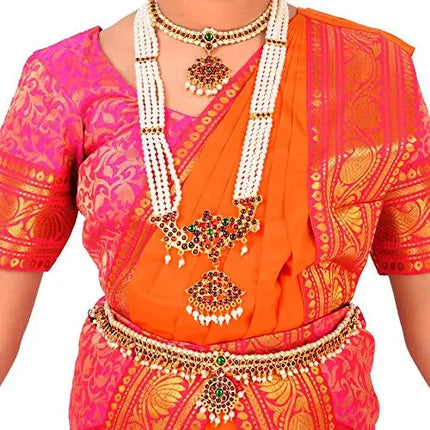 Bharatnatyam Costume Red and Pink for Fancy Dress/Costume Competitions/School Events/Annual Functions Fancydresswale.com