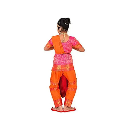 Bharatnatyam Costume Red and Pink for Fancy Dress/Costume Competitions/School Events/Annual Functions Fancydresswale.com