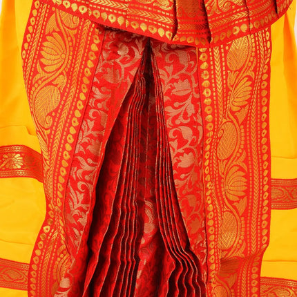 Bharatnatyam Readymade Yellow & Orange China Silk for Fancy Dress/Costume Competitions/School Events/Annual Functions Fancydresswale.com