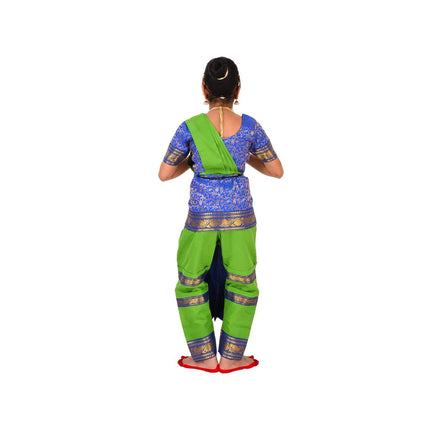 Bharatnatyam dress Blue and Green for Fancy Dress/Costume Competitions/School Events/Annual Functions Fancydresswale.com