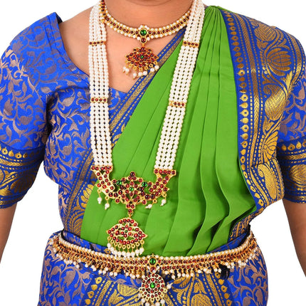 Bharatnatyam dress Blue and Green for Fancy Dress/Costume Competitions/School Events/Annual Functions Fancydresswale.com