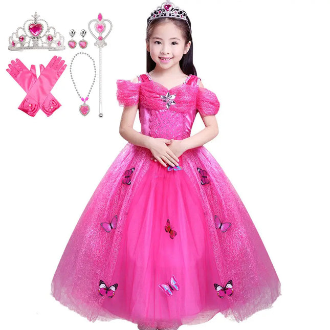 Butterfly Princess Dress with Accessories Set Fancydresswale