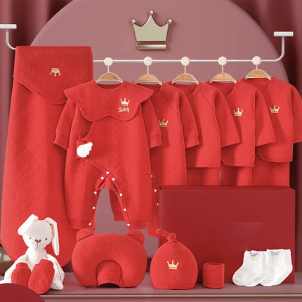 CHRISTMAS Gift set for newborn baby boy and Baby Girls- Red set of 20 dresses & baby accessories fancydresswale.com
