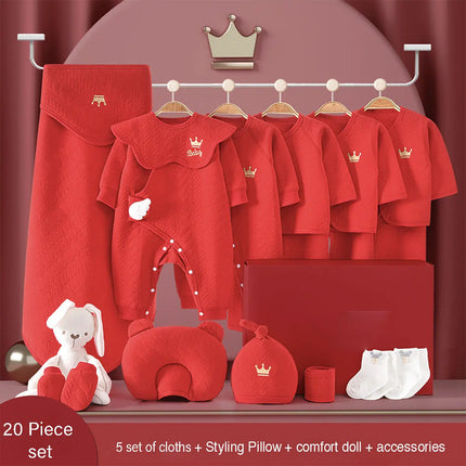 CHRISTMAS Gift set for newborn baby boy and Baby Girls- Red set of 20 dresses & baby accessories fancydresswale.com