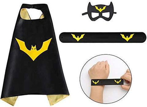 Superhero Capes for Birthday Return Gift with Matching Slap Bracelet and Eye mask- Boys set of 5