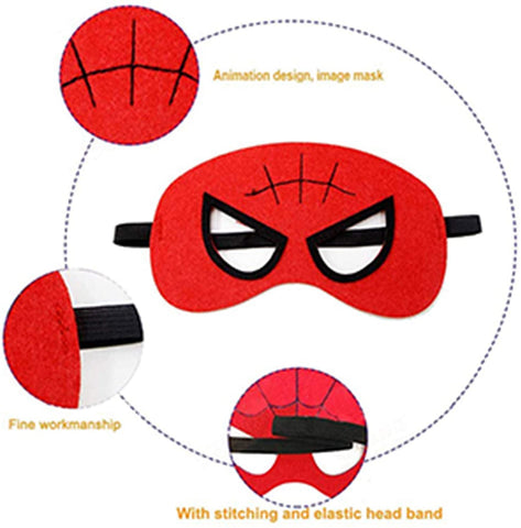 Superhero Capes for Birthday Return Gift with Matching Slap Bracelet and Eye mask- Boys and Girls set of 9
