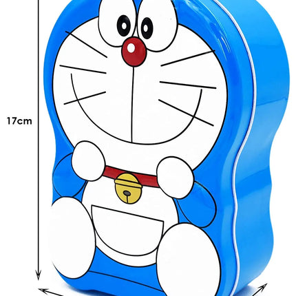 Doraemon Metal Body Piggy Bank Saving Money Box for Kids with Lock and Key Fancydresswale