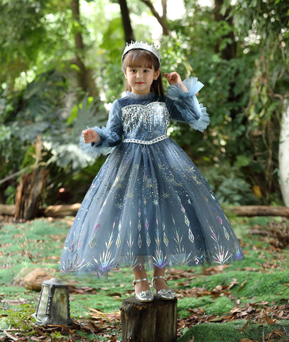 Fancydresswale Frozen Elsa Girl Princess dress Cosplay costume - Grey