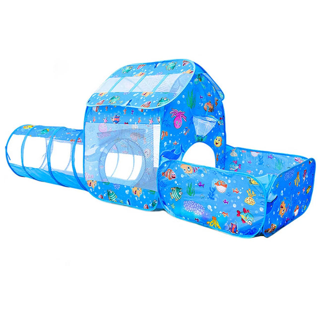 Fancydresswale 3 in1 Kids Play Tent with Play Tunnel, Ball Pit, Basketball Hoop for Boys & Girls fancydresswale.com