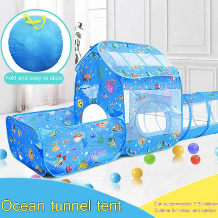 Fancydresswale 3 in1 Kids Play Tent with Play Tunnel, Ball Pit, Basketball Hoop for Boys & Girls fancydresswale.com